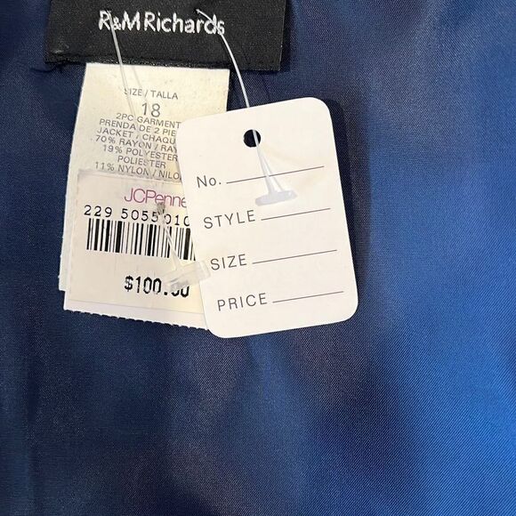 R&M Richards Blue beaded party dress with jacket Sz.18 NWT Vintage - Picture 12 of 12